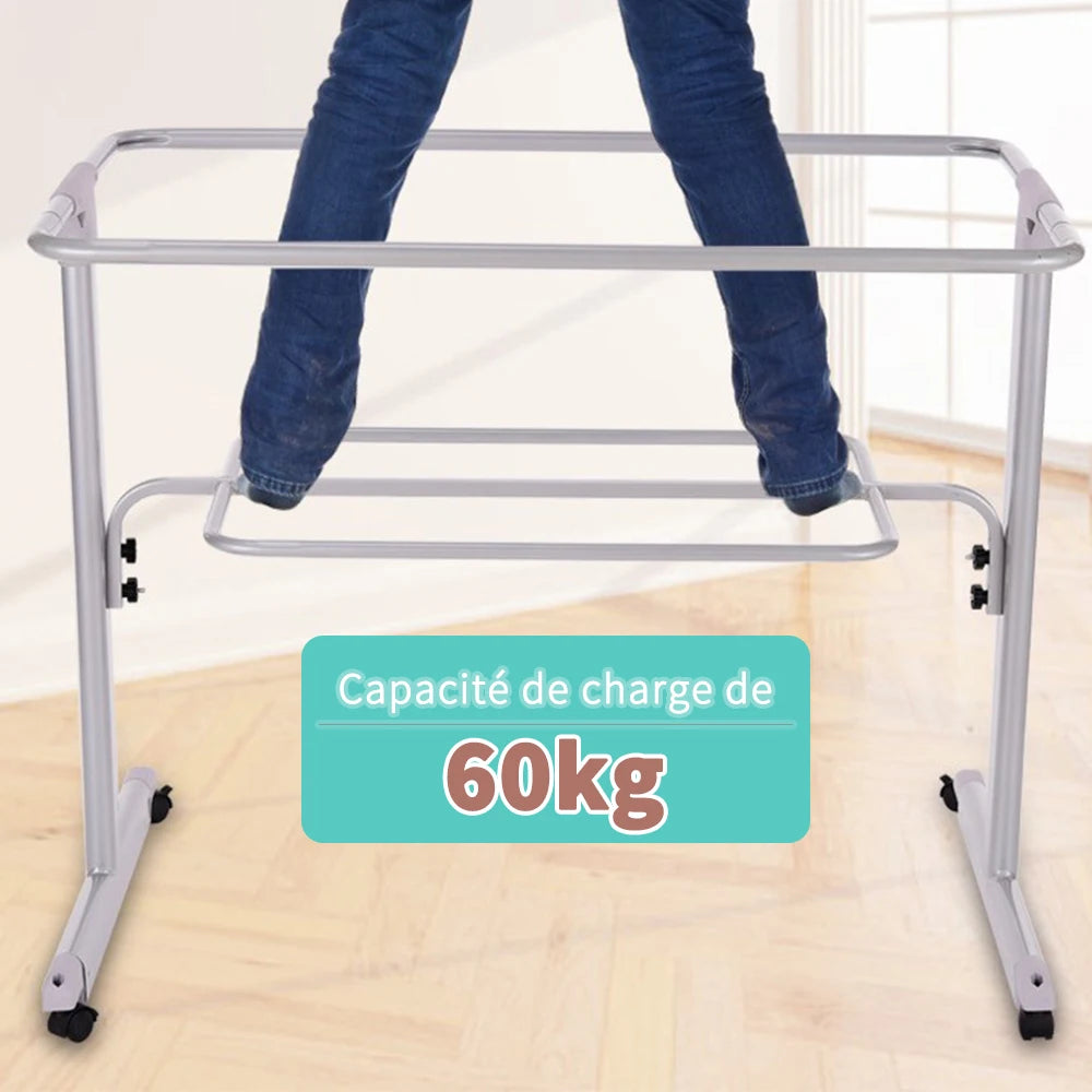 Baby bed, Cododo crib with mattress, baby extra bed, height adjustable, reclinable, Compatible with different beds, easy to install and carry, 6 months-9 kg, Gray