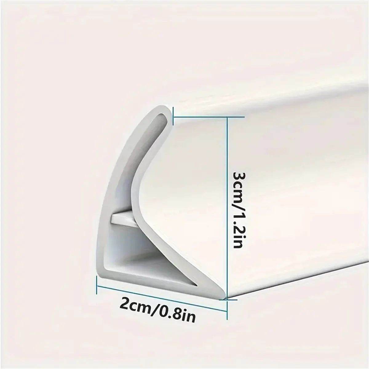 1PC 1m/39.37inch Curved Groove Water Barrier Strip Shower Room Dry Wet Separation Silicone Countertop Self-Adhesive Water Barrie