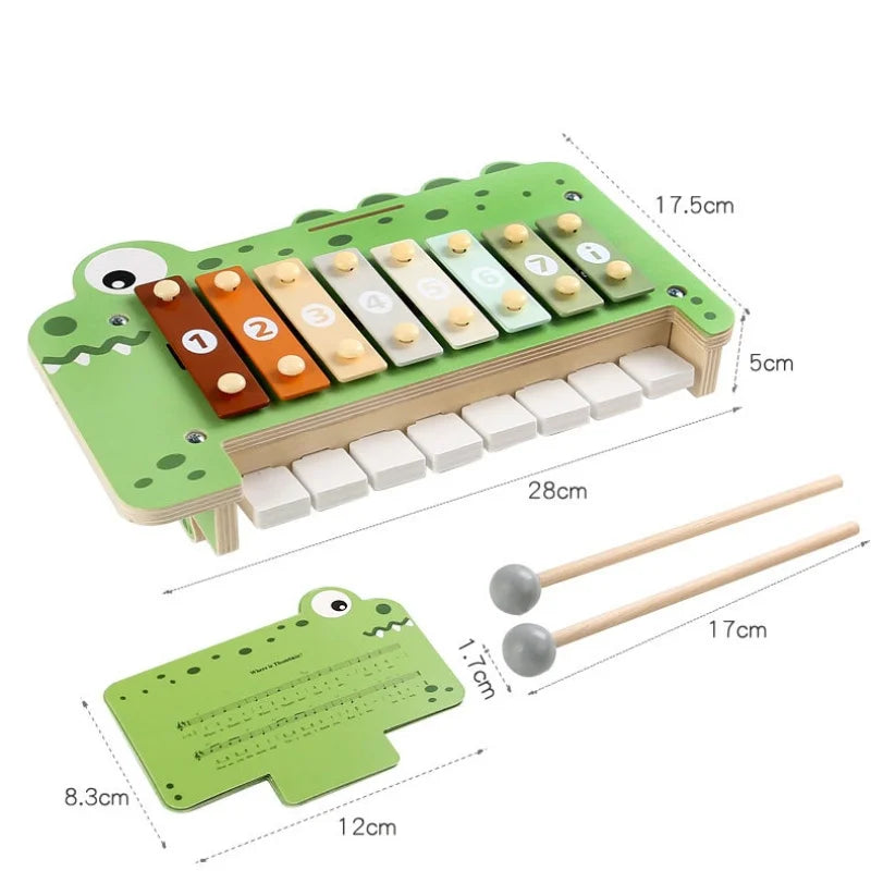 Baby Musical Instruments Montessori Wooden Toys,Percussion Xylophone Set for Toddlers,Preschool Educational Gifts