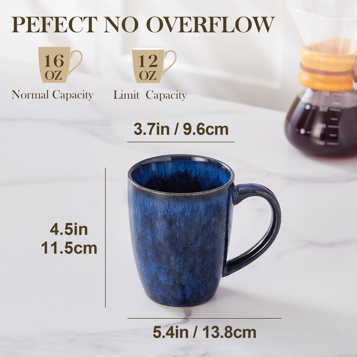 vancasso 4/8 pcs Stoneware Coffee Cups 12Oz 16Oz Starry Coffee Mugs Reflect Glaze Green and Blue with Handle for Tea/Coffee/Coco
