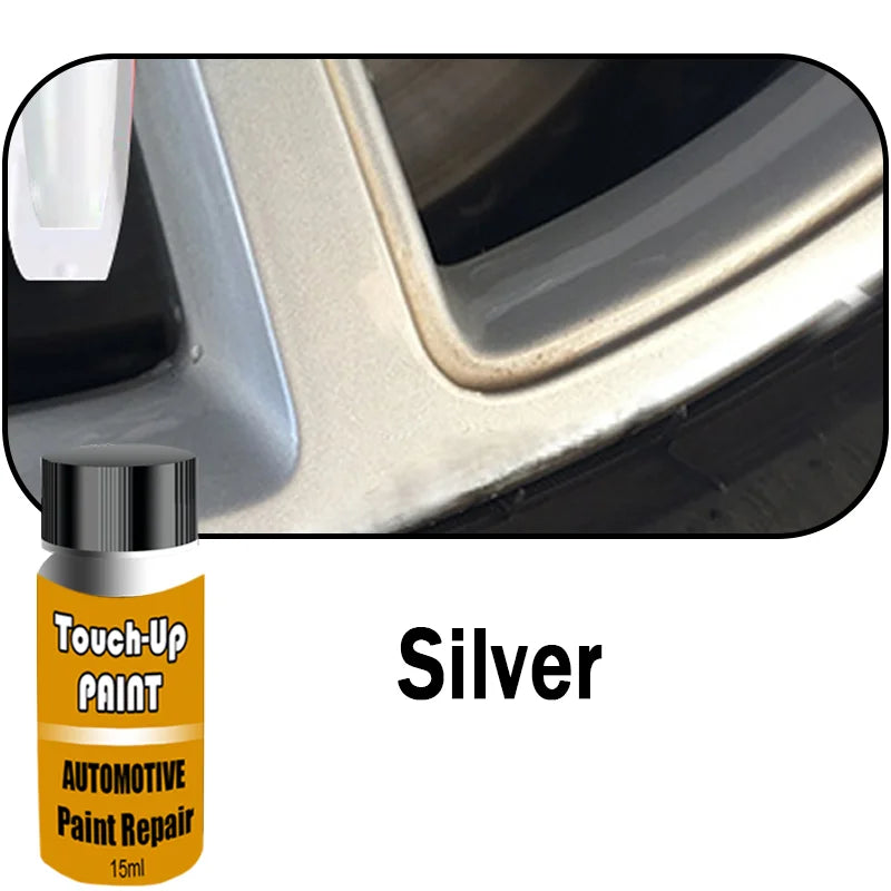 Automotive Wheel Touch-Up Paint (with Brush) Silver Black Rim Scratch Repair Pen Paint Car Accessories