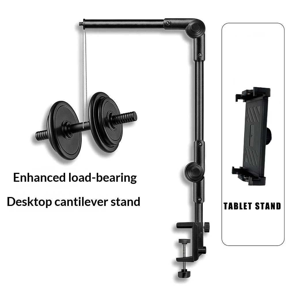 Xb08 Metal Tablet Stand 360 ° Rotating Long Arm 10kg Heavy-Duty Bedside Desktop Lazy Stand Compatible with iPad 4.6~ 12.9inch and Mobile Phones