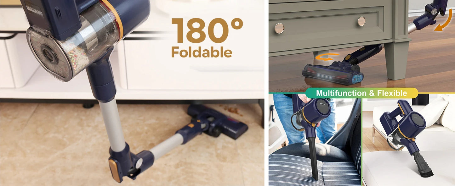 N7 PRO cordless vacuum cleaner-55 kPa powerful, 2 Modes, removable battery, for animal hair, Carpet, hard floors