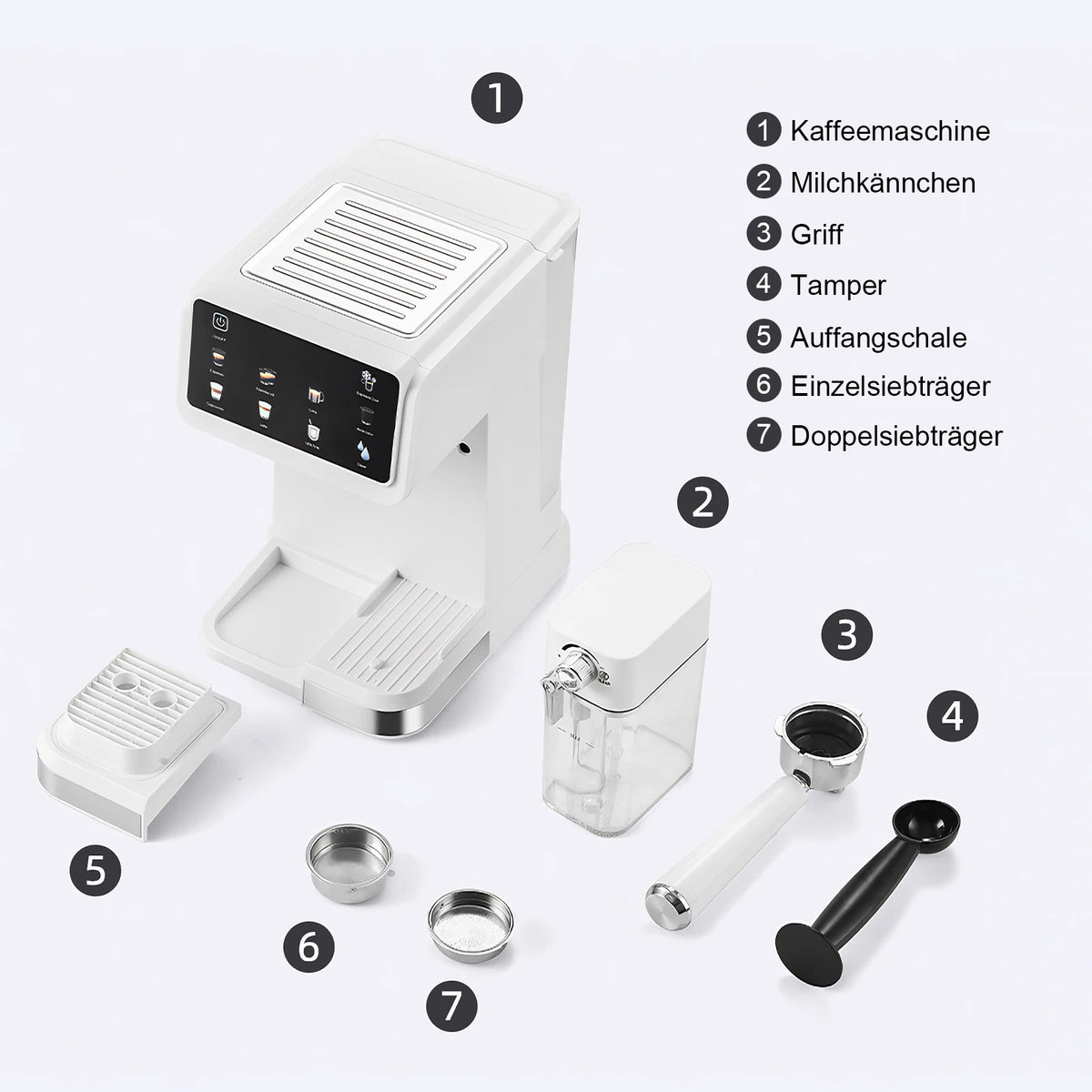 20 Bar Espresso machine with Automatic Milk Foaming System, All-in-One coffee maker machine for Latte, Cappuccino & Cold Brew