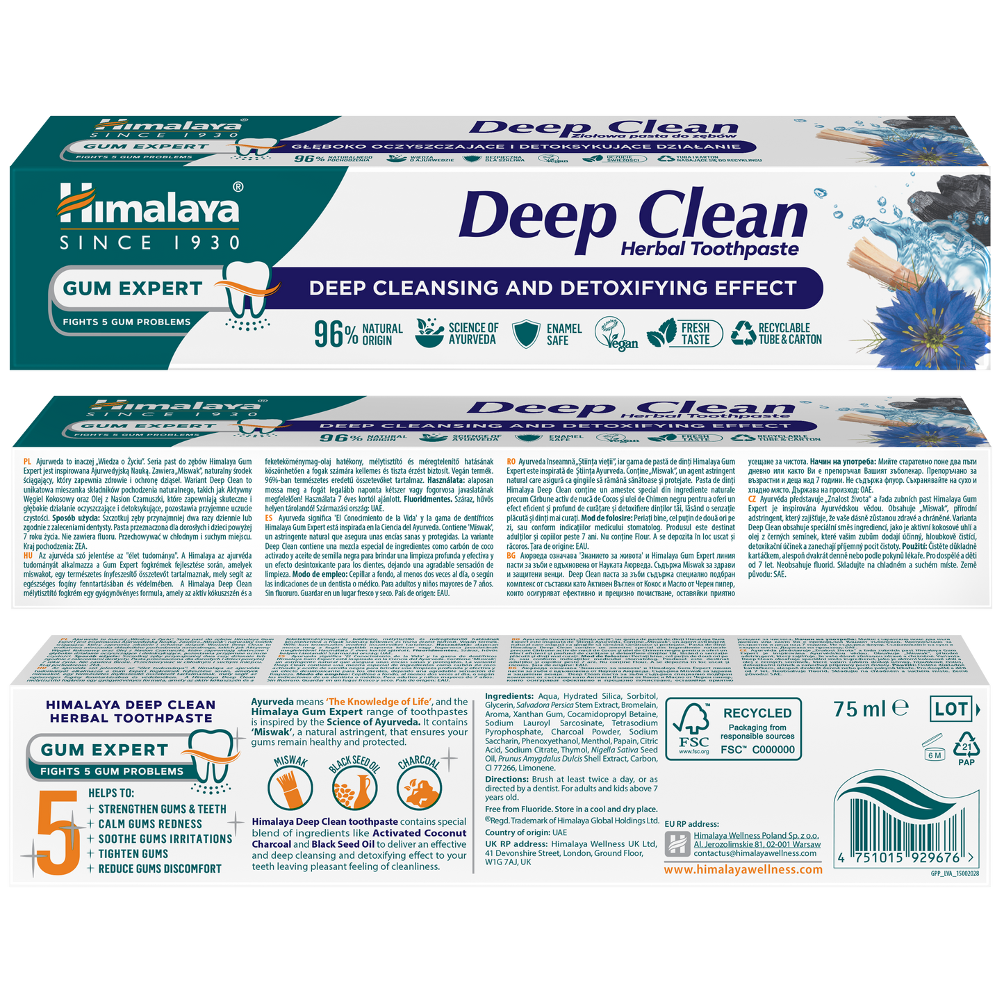 Himalaya Gum Expert Deep Clean Kräuterzahnpasta - 75ml