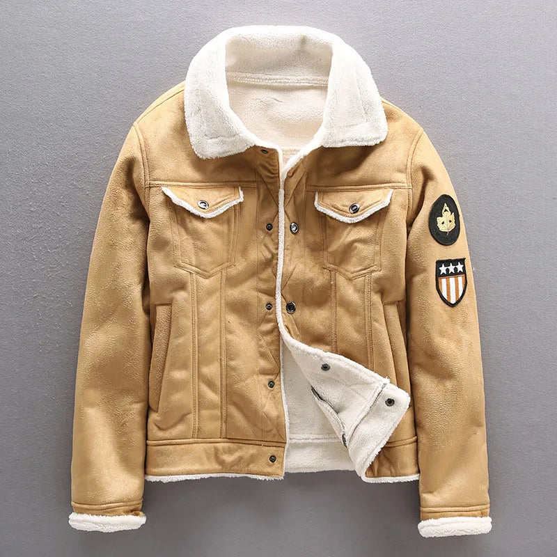 Men's Winter Thick Warm Military Bomber Pu Jacket Tactical Faux Leather Jackets Outwear Fleece Coats Fur Inner Windbreaker