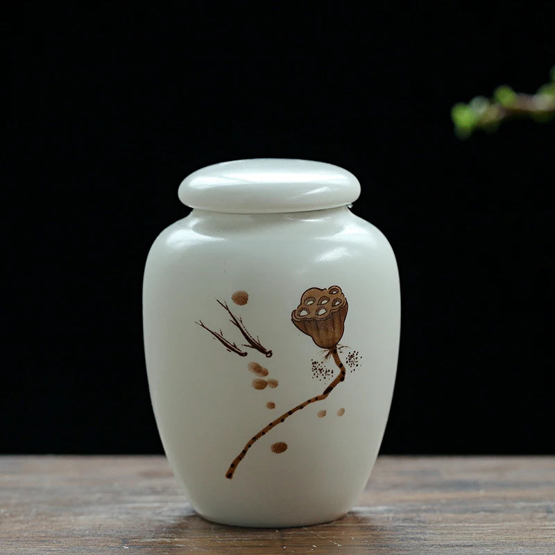 Mini White Ceramic Pet Ashes Urn Cremation Ash Holder Small Animal Pet Parrot Bird Funeral Memorial Casket Burial Urns Gift