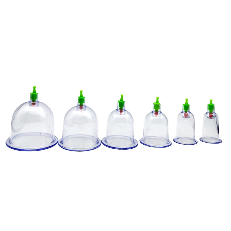 6-Piece Suction Cup Set with Hand Pump – Vacuum Cupping Tool for Back & Body Use