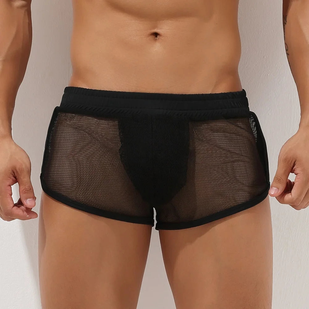 New Seobean-mesh shorts for men with a U pouch, Pajama wear, casual home