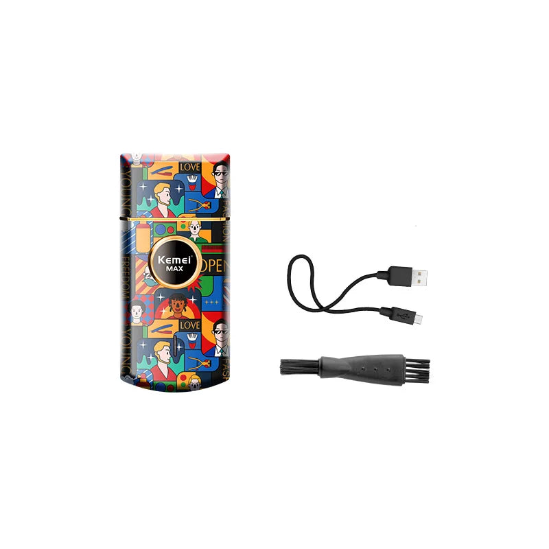 Kemei Uno Cordless Single Foil Shaver StyleCraft Graffiti Professional Lithium ion Razor Super Close Cutting WITH NO IRRITATION