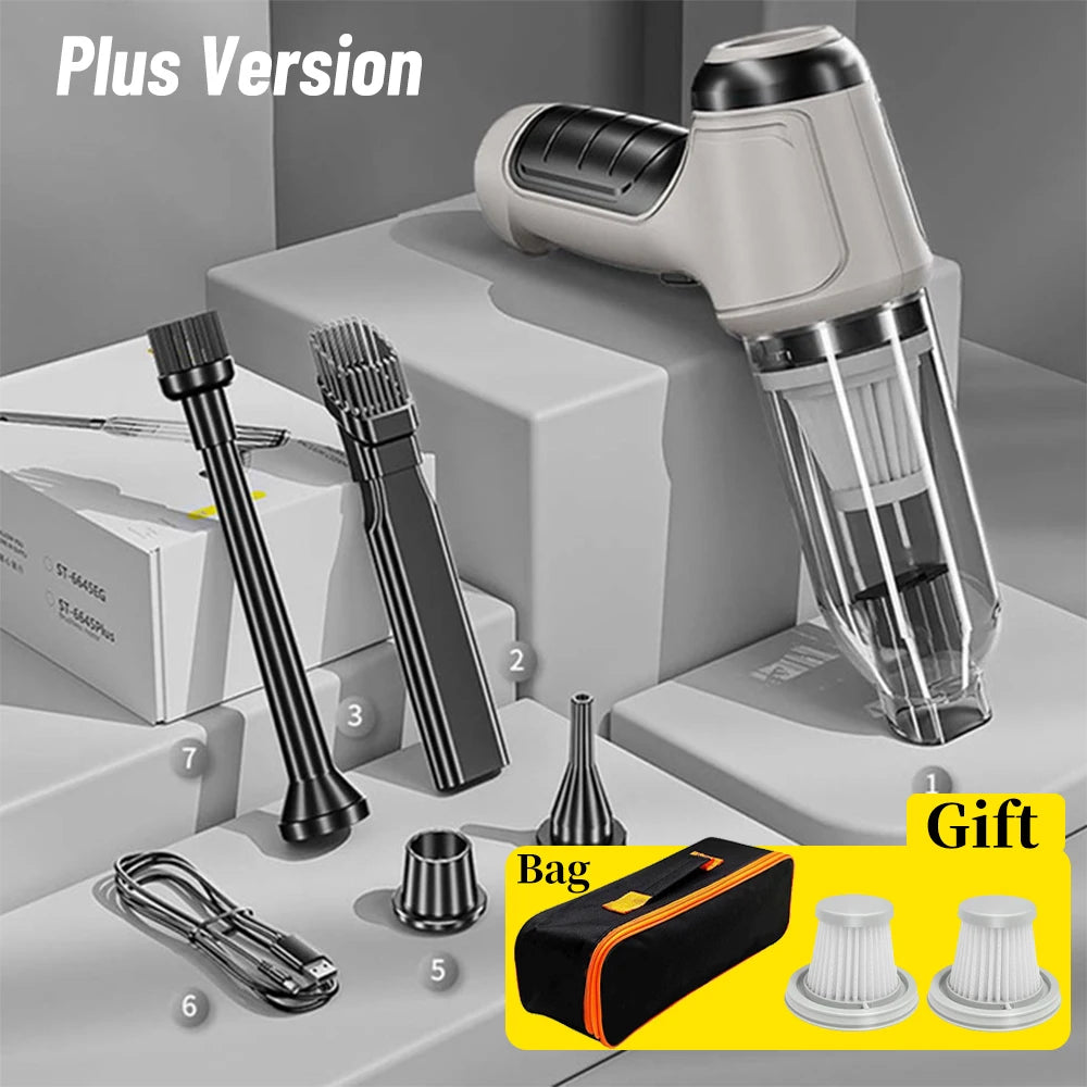 Car Wireless Vacuum Cleaner Portable Handheld120W Blowable Cordless Home Appliance Vacuum Home & Car Dual Use Mini VacuumCleaner