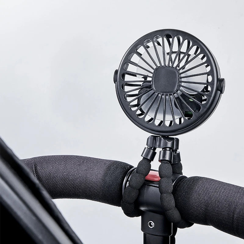 Mini Clip On Fan for Car Seat Crib Baby Stroller Fan Handheld Rechargeable USB Fan Small Cooling Fans Baby Stroller Accessories