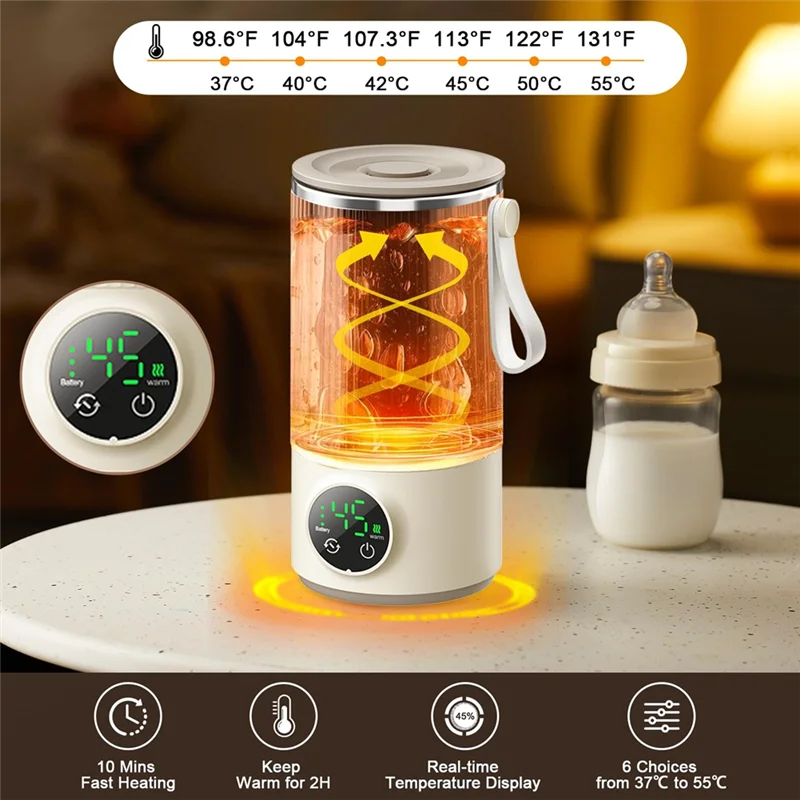 Efficient-Portable Bottle Warmer Portable Bottle Warmer For Travel Mixer For Breastmilk & Formula