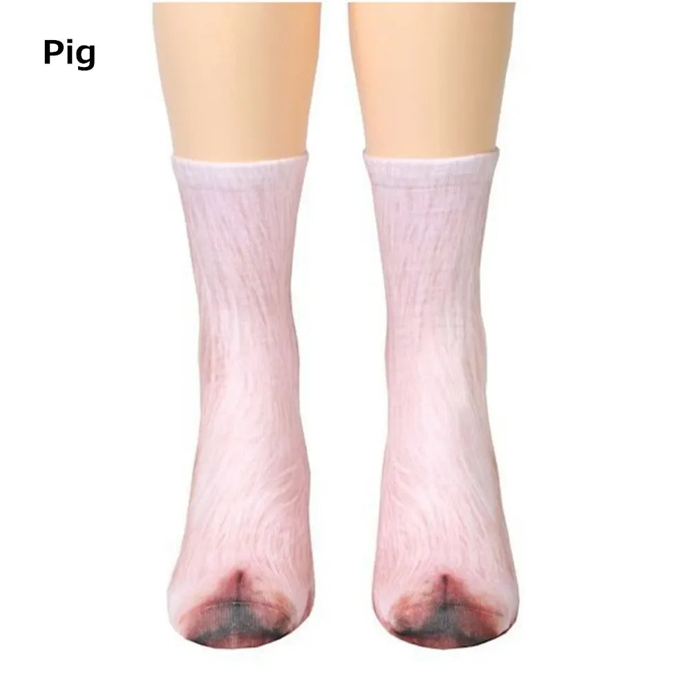 Unisex Adult 3D Print Animal Paw Socks Creative Funny Cat Dog Dinosaur Tiger Paw Socks Novelty Socks Gag Christmas Gifts