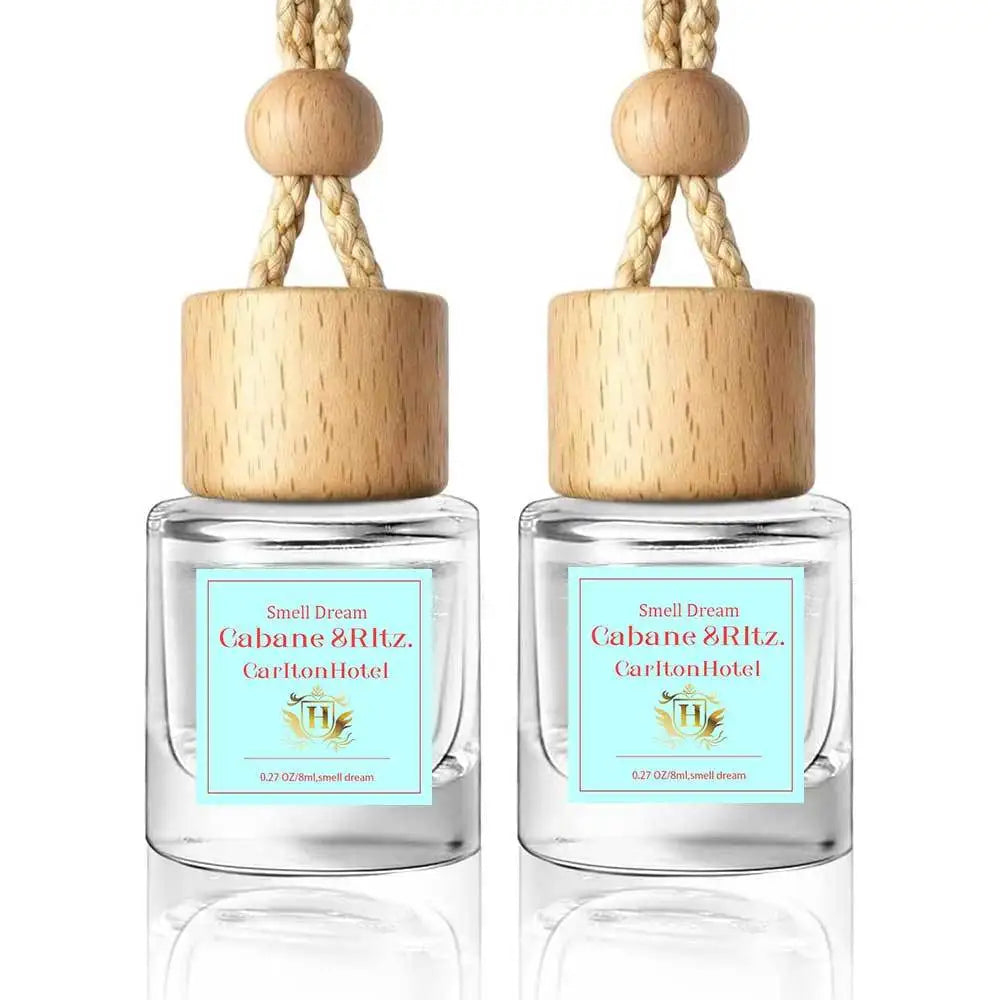 2 Pack Car Air Freshener Diffuser 2 Pack Hanging Air Freshener Diffuser - Vanilla Cream Fragrance Oil Air D iffuser for Car