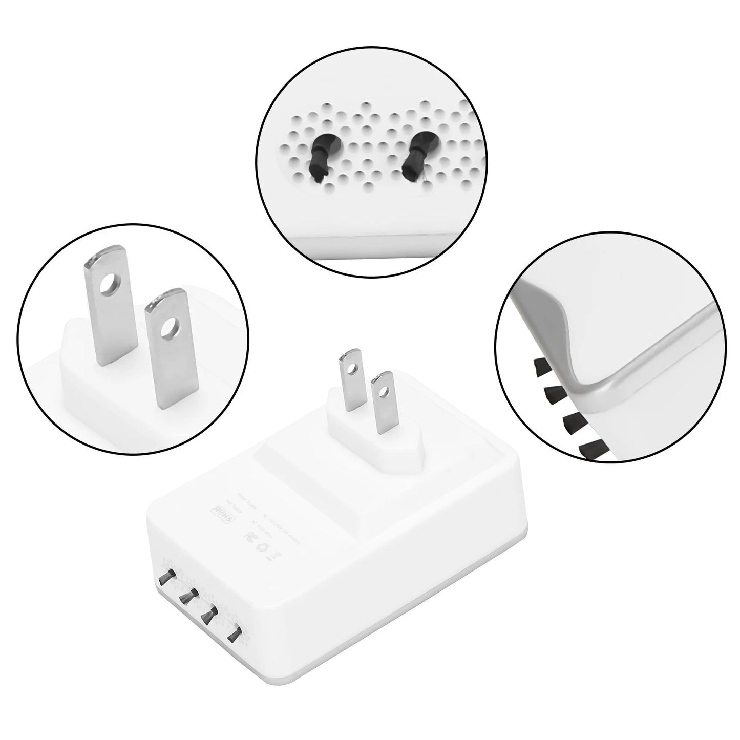 A78E-Pluggable Air Purifier Negative Ion Generator Filterless Ionizer Purifier Clean Allergens,Pollutants,Mold,Odors-US Plug