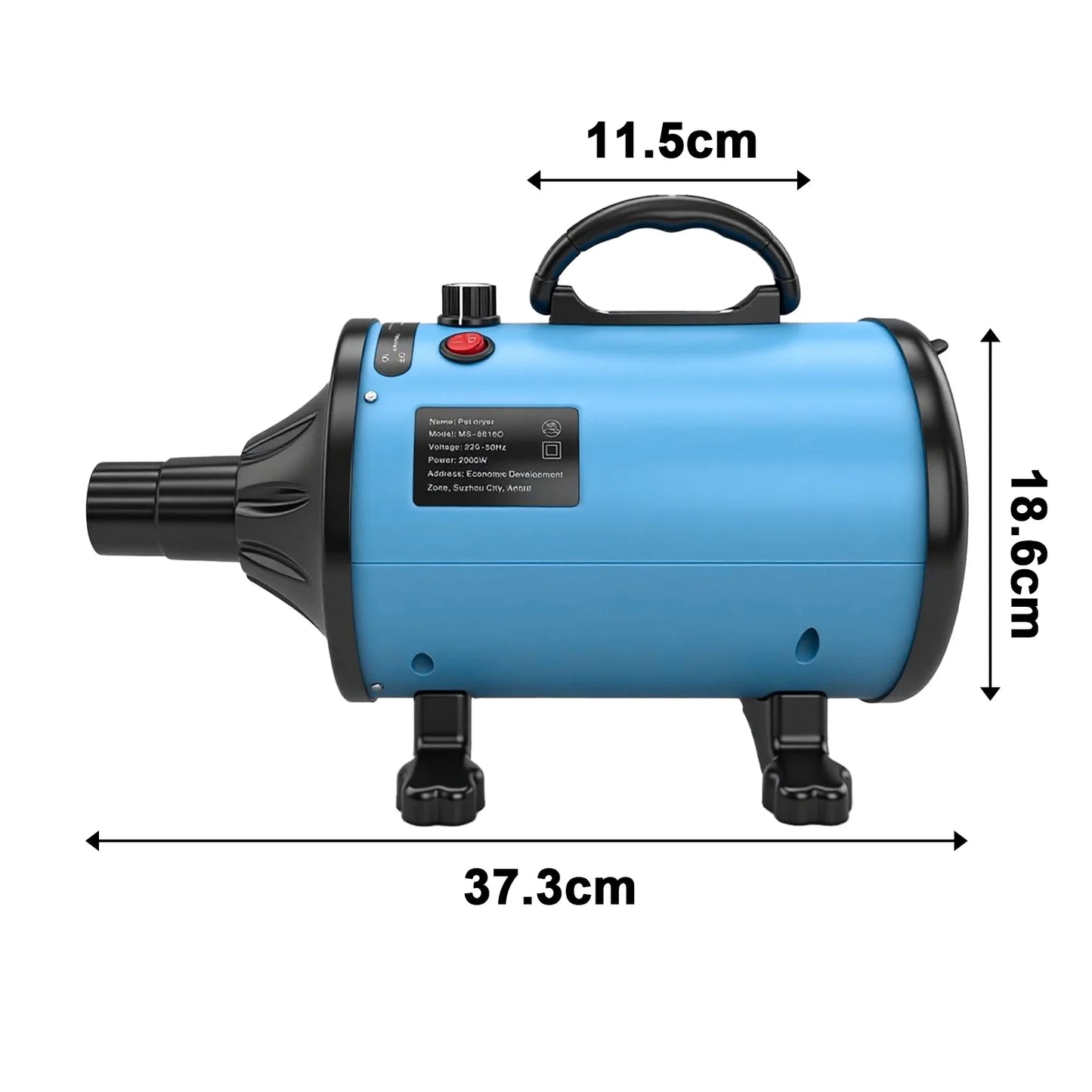 Pet Hair Dryer, Adjustable Wind Speed And Temperature Dog And Cat Grooming Blower, With 4 Different Nozzles, Can Quickly Dry All Pets