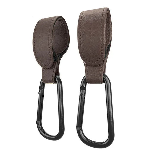 1/2pcs PU Leather Baby Bag Stroller Hook Pram Cart Organizer 360 Degree Rotatable Hook High-quality Crochet Stroller Accessories