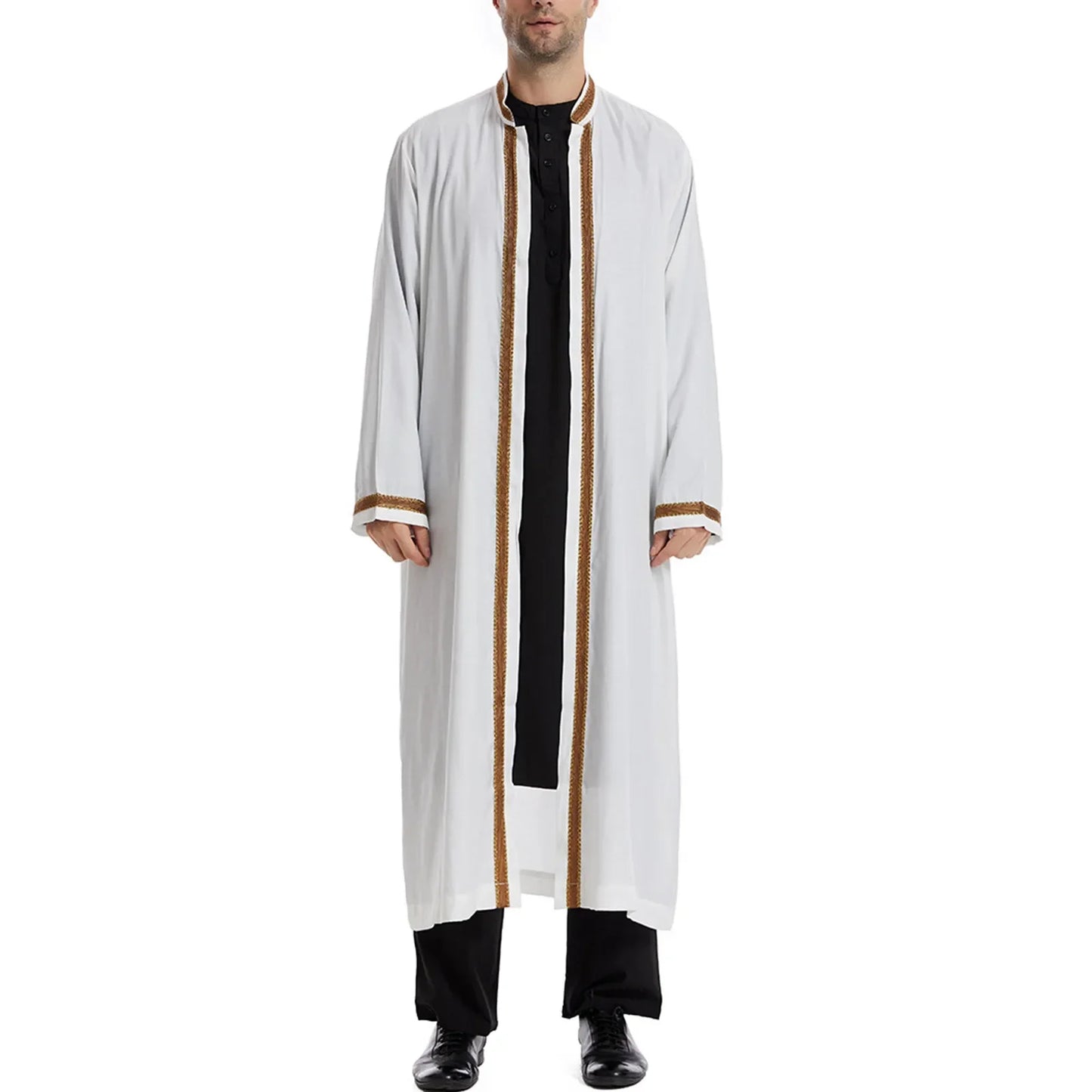 Dubai Saudi Muslim Men Open Abaya Kimono Dresses Turkey Eid Ramadan Islamic Kaftan Arabic Long Robe Caftan Jubba Thobe Clothing