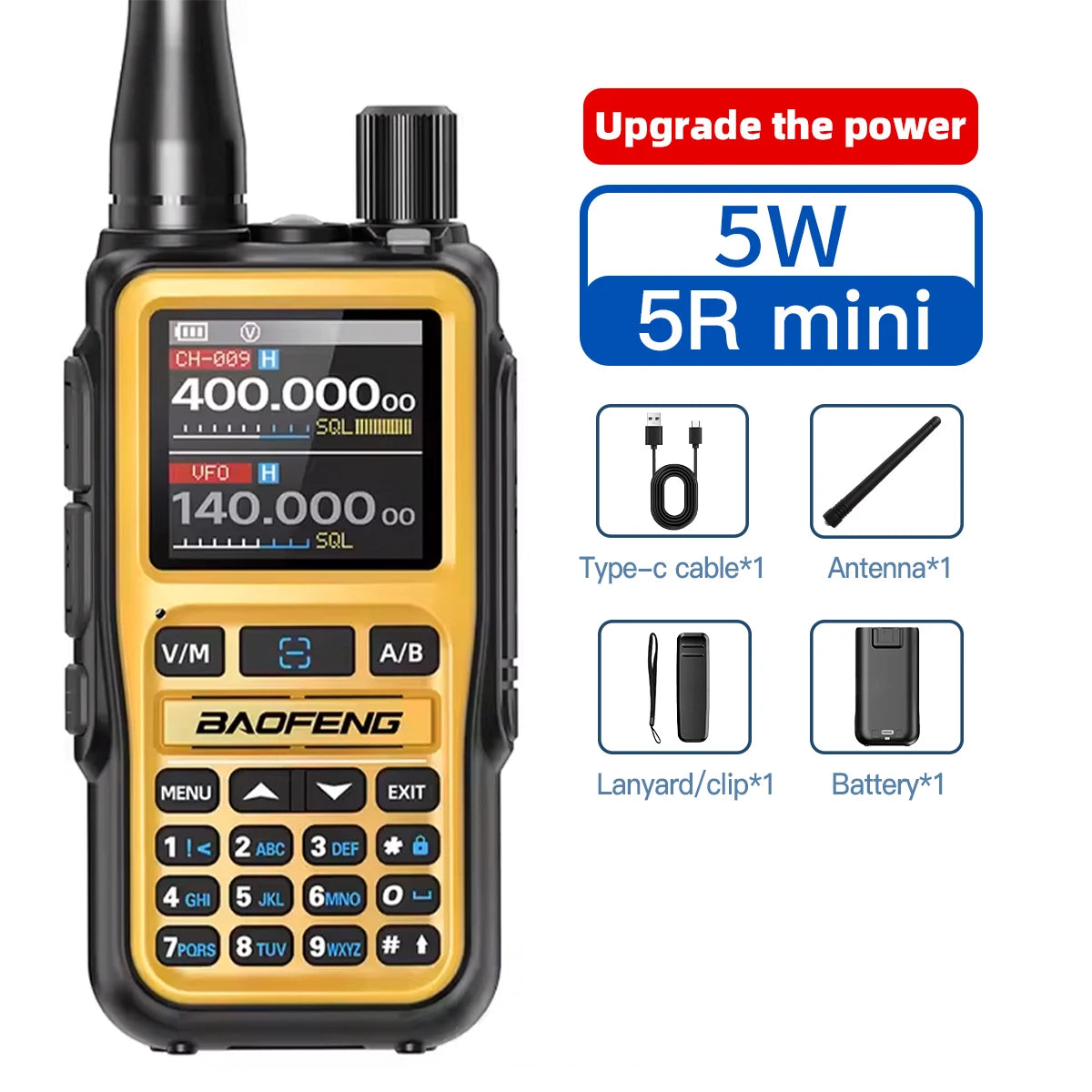 1PC Baofeng Walkie Talkie UV-5R Mini Amateur Radio Multi Band Bluetooth Programming Frequency Dual PTT AM/FM Camping Portable
