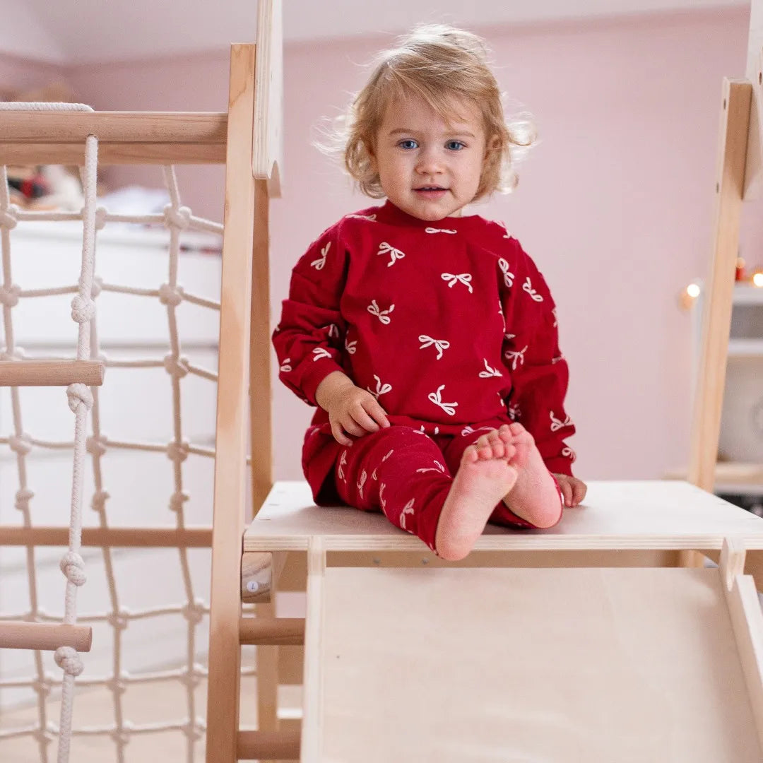 Mamabrum Large Wooden Play Square 5in 1 XXL Climbing Set With Slide Swing for Kids Montessori Motoryka 3 +