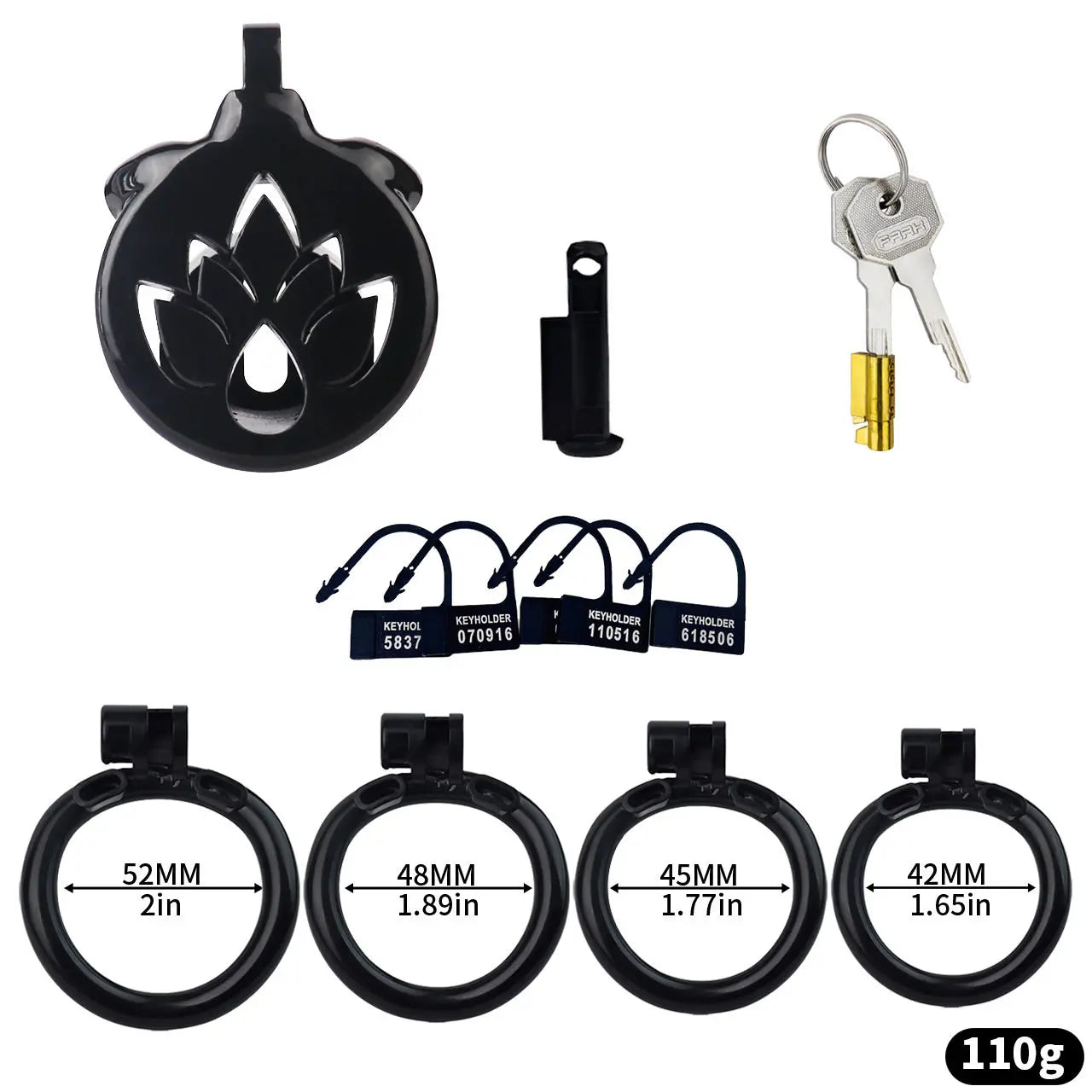 Male Chastity Cage with Lotus Design - Comfortable Self-Control Device for Abstinence, Durable ABS Material, BDSM Toy for Men