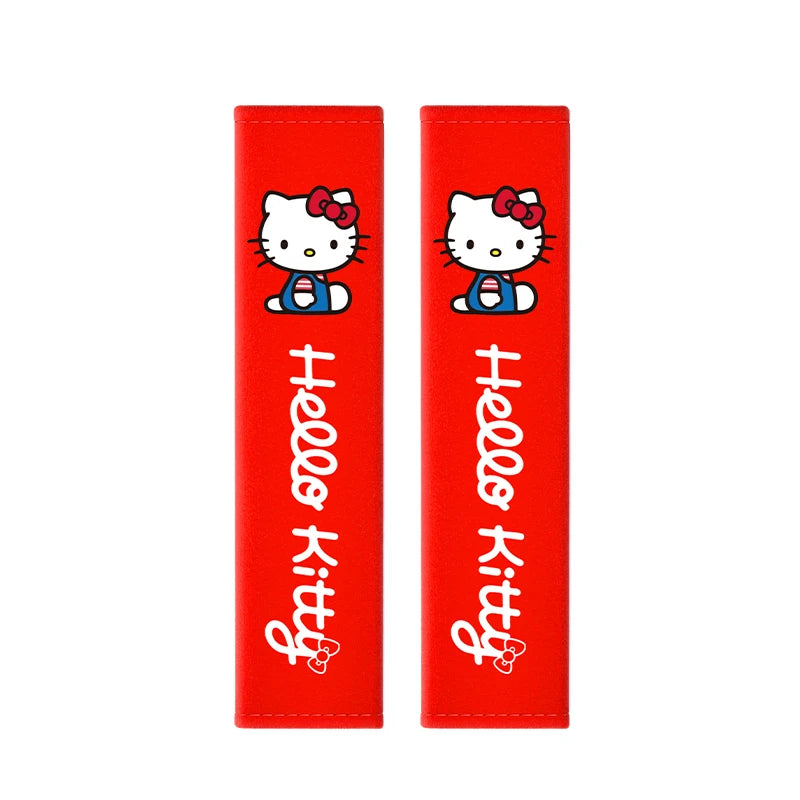 Hello Kitty Car Seat Belt Covers 2Pcs Soft Auto Seatbelt Shoulder Pads Universal Car Interior Accessories for Decoration Comfort