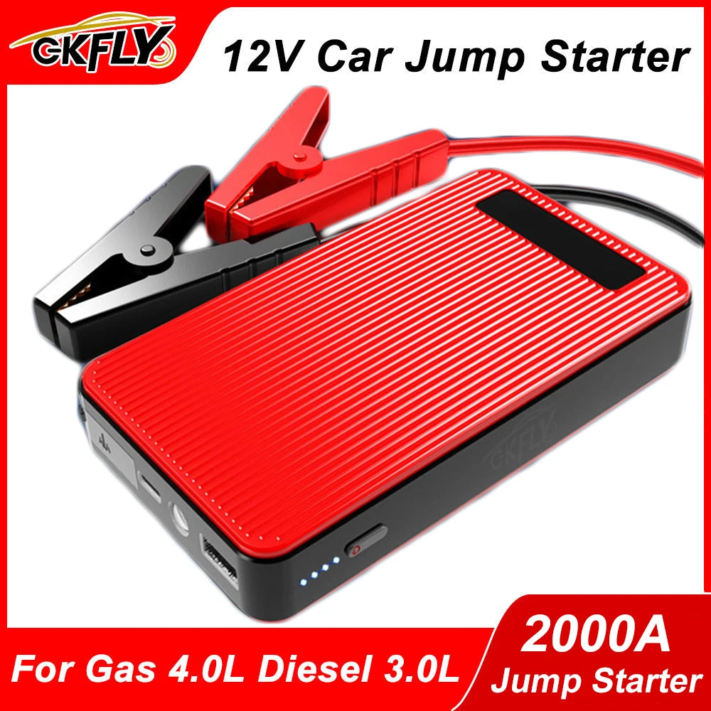 GKFLY 2000A/3000A/4000A Car Jump Starter Power Bank Petrol Diesel Car Battery Charger Starting For Auto Battery Booster