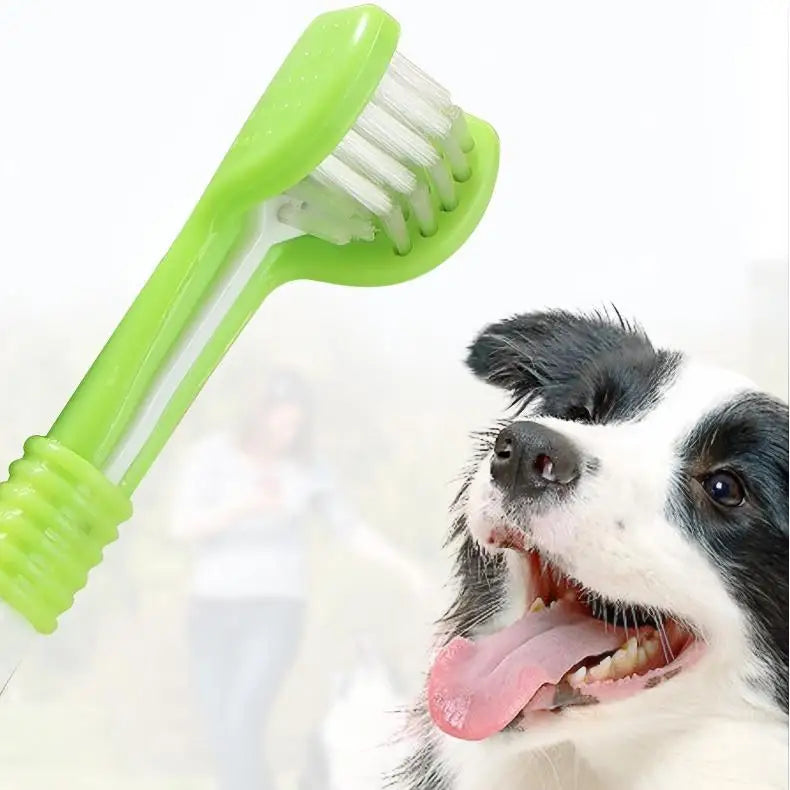 1Pc Pet Toothbrush Dog Cleaning Mouth Toothbrush Three Sided Multiangle Cleaning Tartar Teeth Health Care Tool Pet Supplies