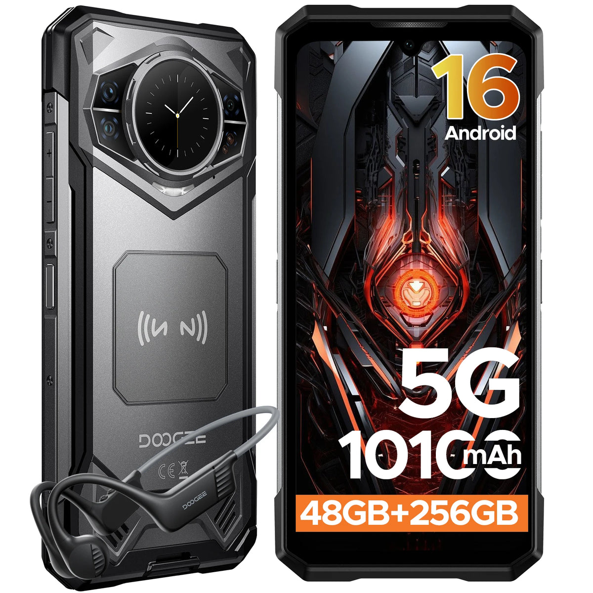Global Version DOOGEE S200 VIP Edition 5G Phone robust Android 16 screen AMOLED rear out "48 Go to battery