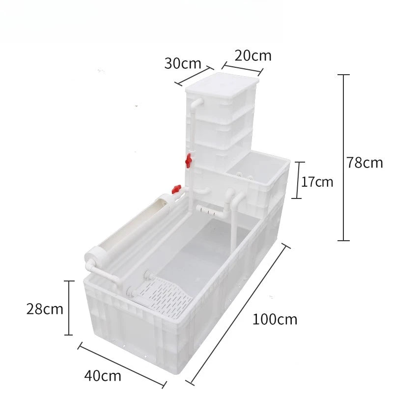 Oxygenate Turtle Terrariums Fliter Cultivation Turnover Box Multifunctional Large Space Fliter Box Turtle Fish Ecological Tank