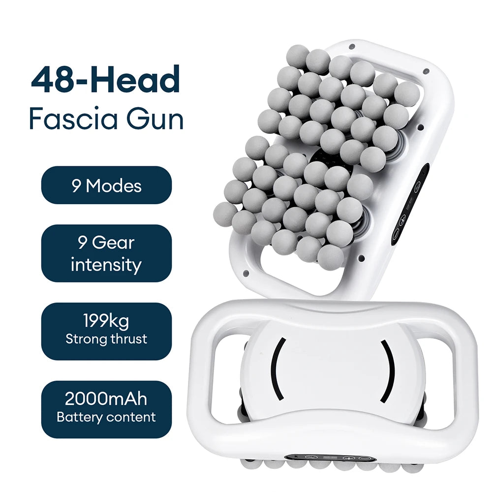 48-Heads Fascia Gun High-Frequency Vibration Body Massage Gun Back and Waist Massager Neck Shoulder Massager Muscle masajeador