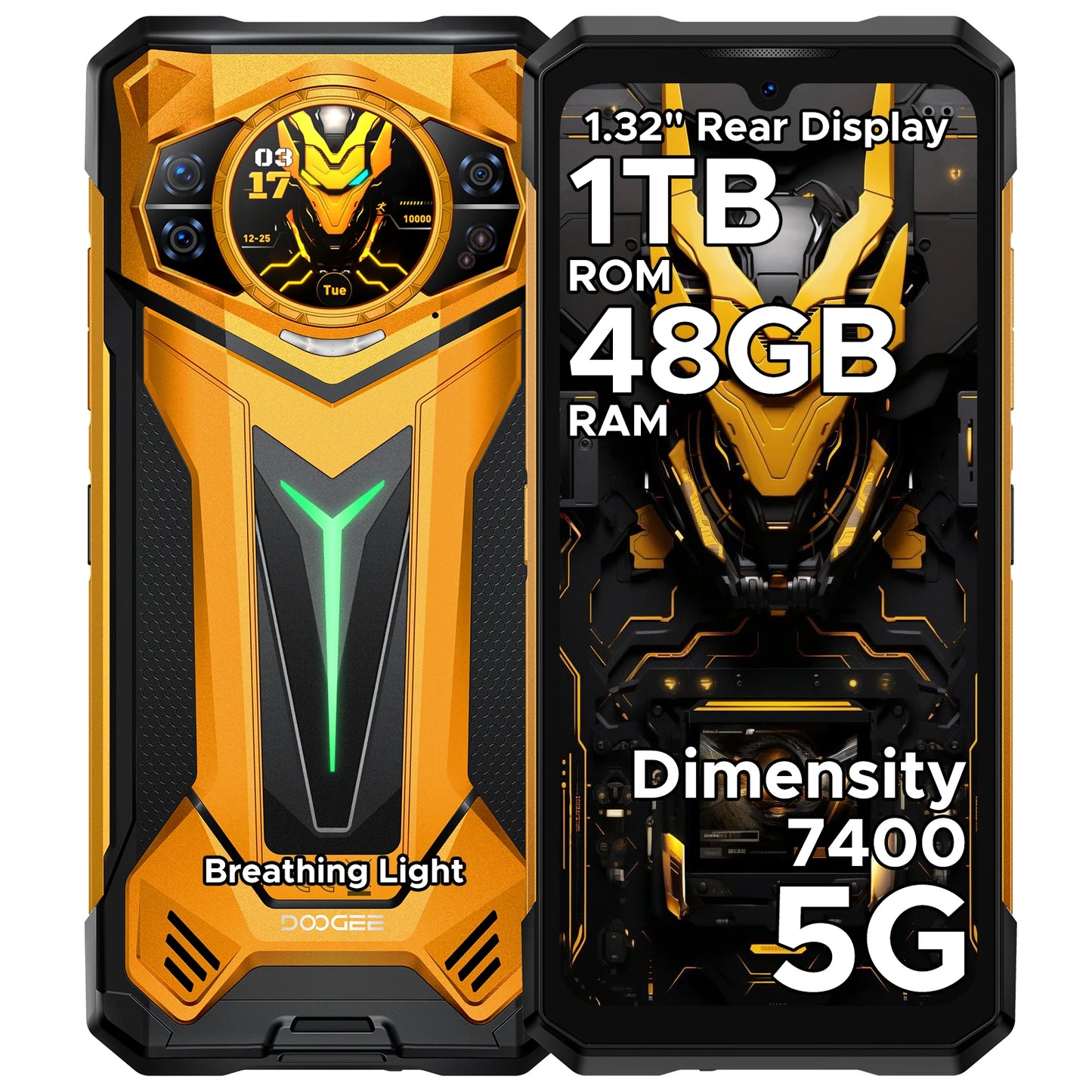 Phone robust DOOGEE S200 Ultra 5G AI 6,72 "Dimensity 7400 48 Go RAM (12 36) 1 To ROM battery 11000 mAh Android 15 NFC Smar