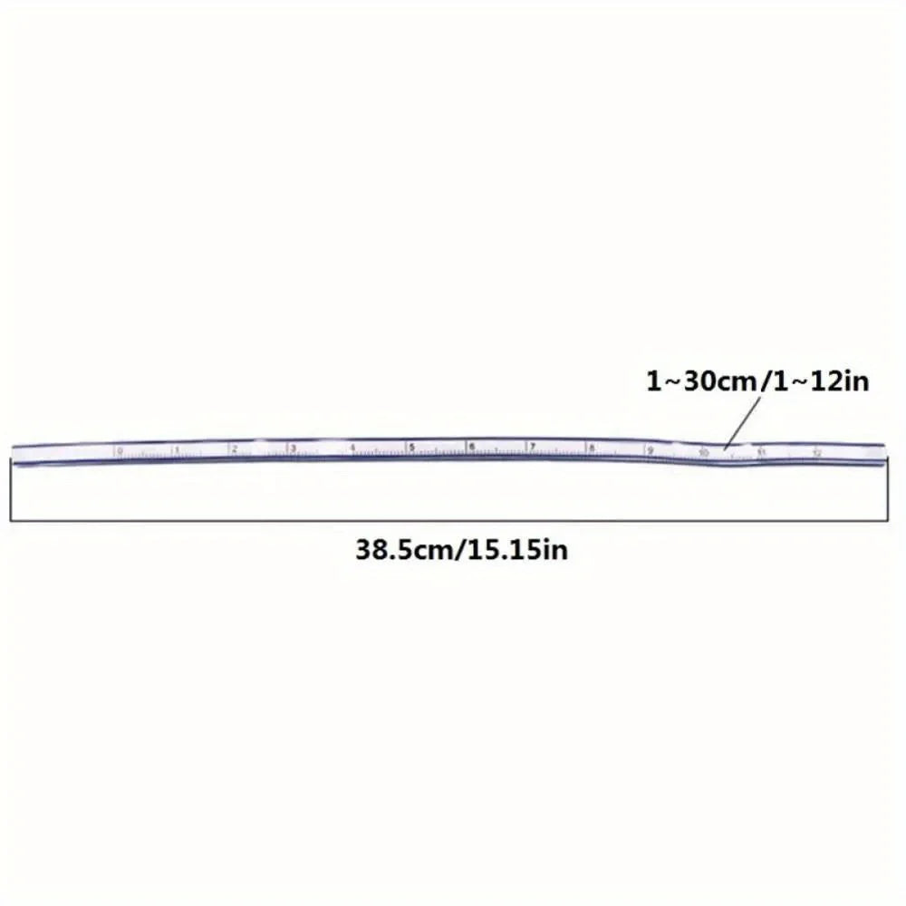 1pc Flexible Curve Ruler with Dual Scale (cm/in) & Flexible Curved Edge - Multi-Functional Ruler for Drawing, Design,Crafting