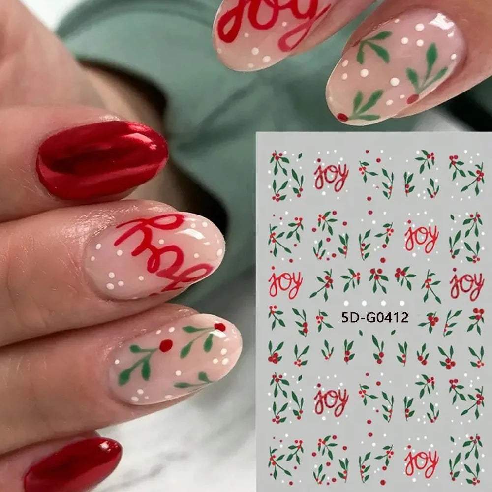 1sheet 5D Sexy Red Lips Nail Decal Stickers KISS Love Heart Valentine's Day Self-adhesive Nail Slider DIY Romantic Nail Decor