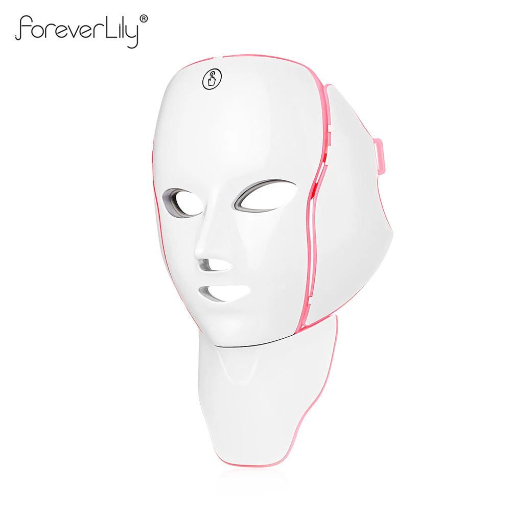 LED Facial Mask with 7 Colors Light Wireless LED Face Mask Neck Care Beauty Mask Skin Care Machine