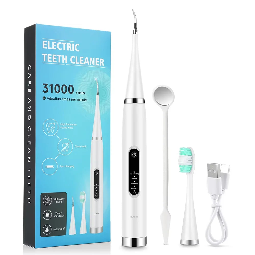 Electric Dental Scaler For Teeth Tartar Stain Tooth Calculus Remover Electric Teeth Plaque Cleaner Dental Stone Removal