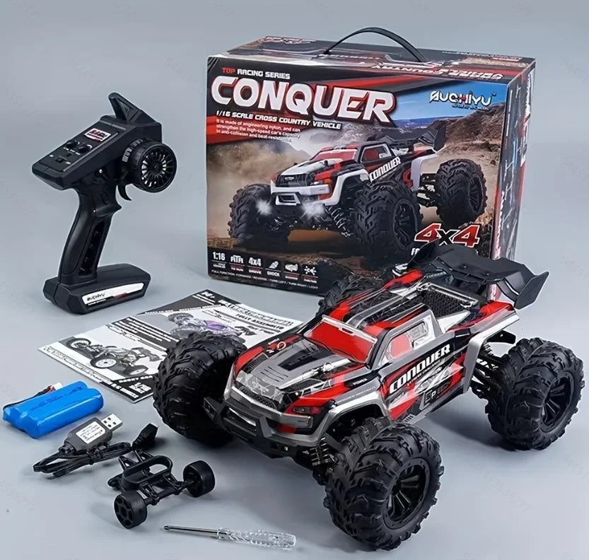 "1:16 4WD RC Car (50km/h): LED Lights, Off-road High-Speed Drift. For Boys & Off-road Fans. Monster Truck Toy – Christmas & New
