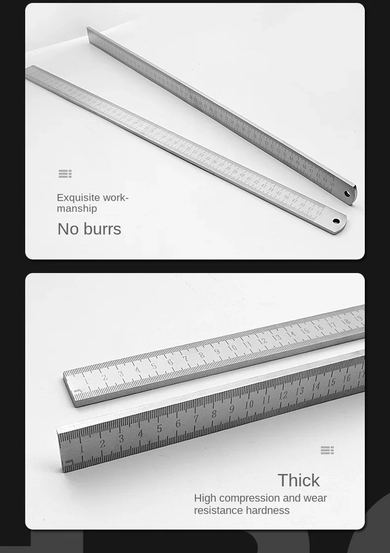 Engineered for Emergencies: 50cm Stainless Steel Ruler with Hardened Tip for Measurement | Drafting Multi‑Tool&Window-Breaking