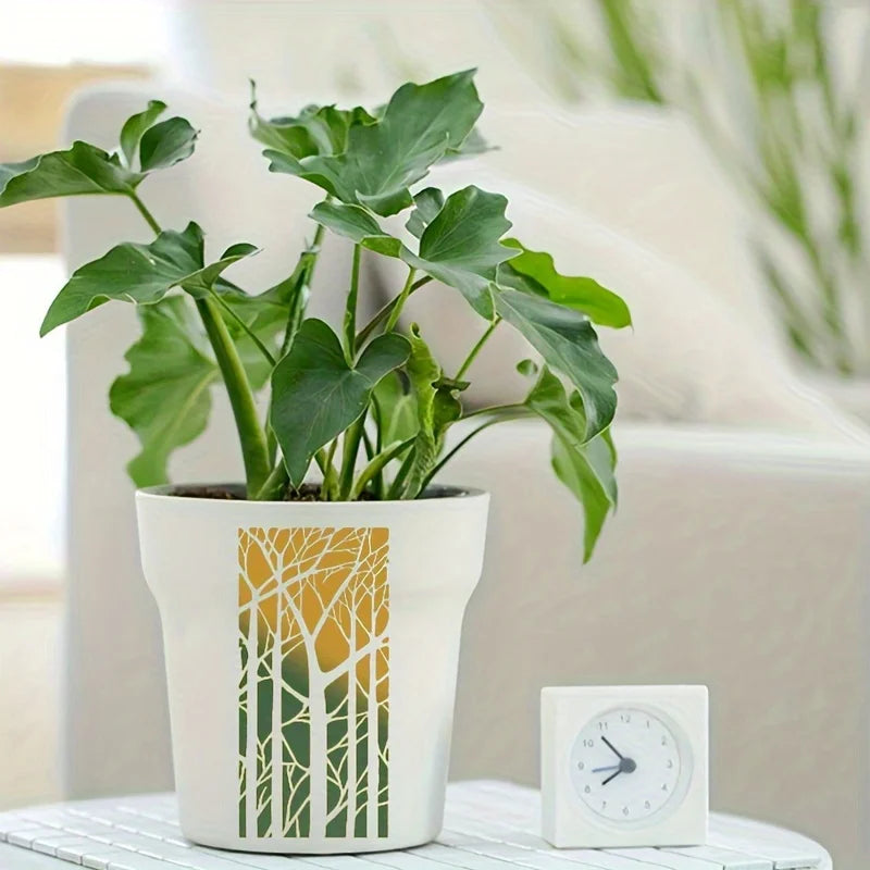 16pcs Geometric Painting Stencils Reusable Plastic Templates for Furniture Walls Floors Glass Windows Indoor Outdoor Decor