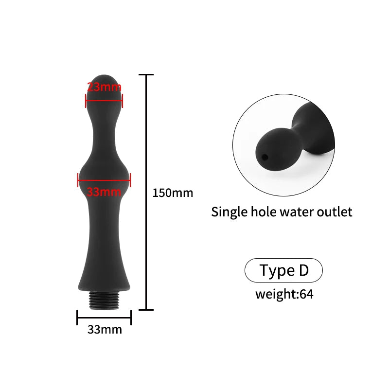 Soft Silicone Enema Kit Multi Size Vaginal Anal Douche Heads Professional Intimate Cleaning for Constipation Relief Adult Toy