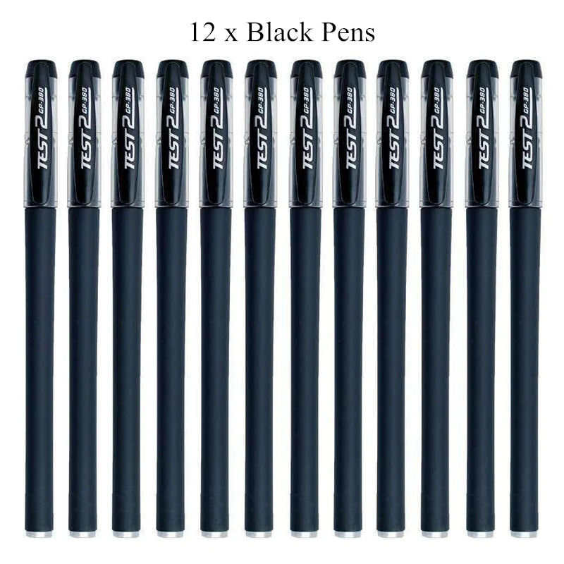 3 Gel Pens + 50 Refills Set 0.38mm Black Blue Red Ink Bulk Pens Thin Tip Journal Writing School Supplies Stationery Wholesale