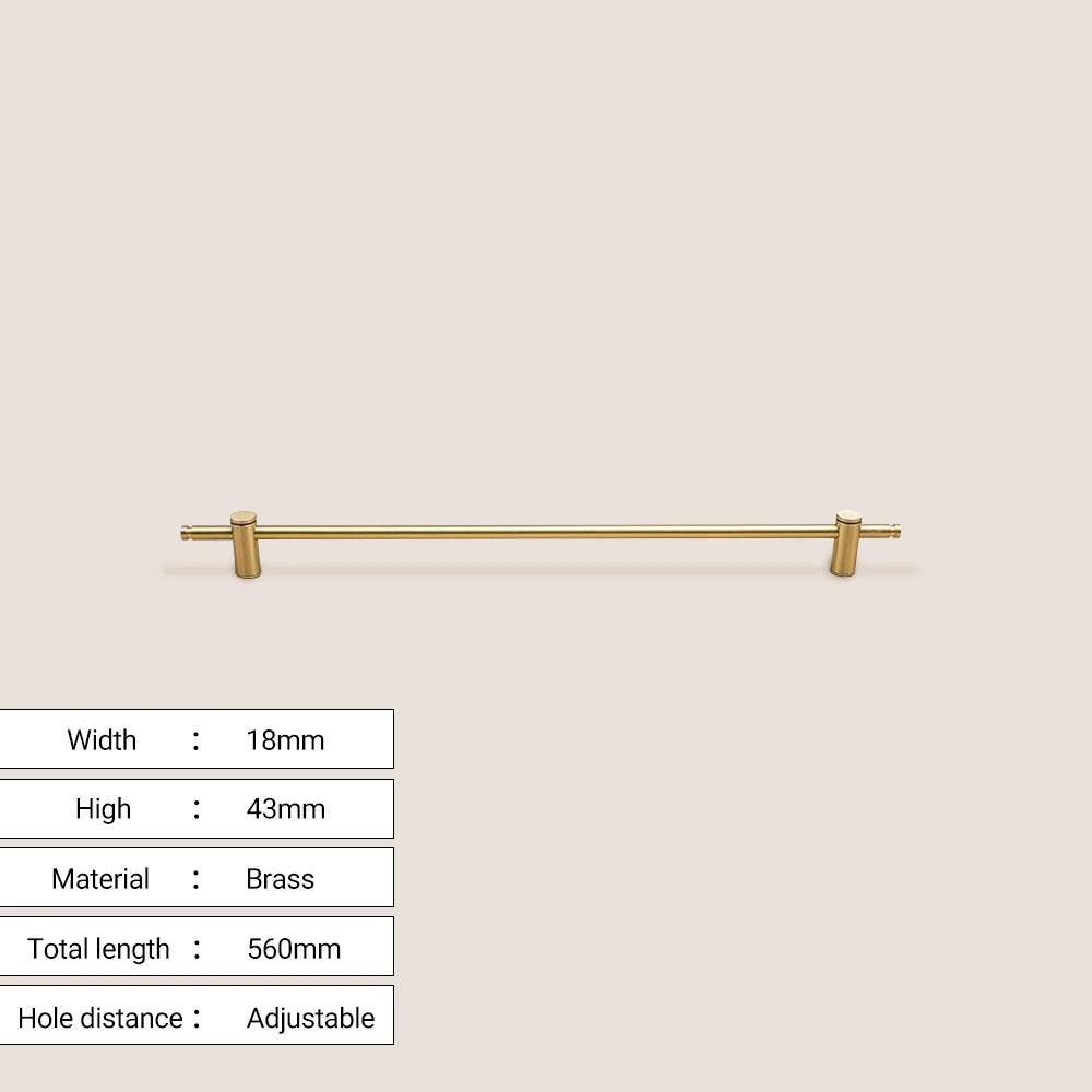 Brass long handle Nordic pure copper modern pulls simple gold light luxury pulls cabinet adjustable long handle cabinet handle