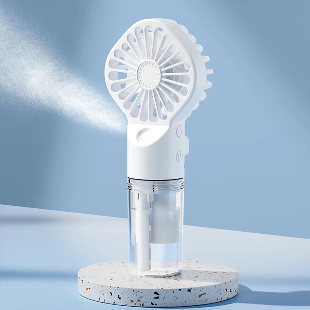 Portable Humidifier Fan Mini Water Mist Fan USB Rechargeable Handheld Fan Mist Spray Hand Fan Small Pocket Fan with Humidifier