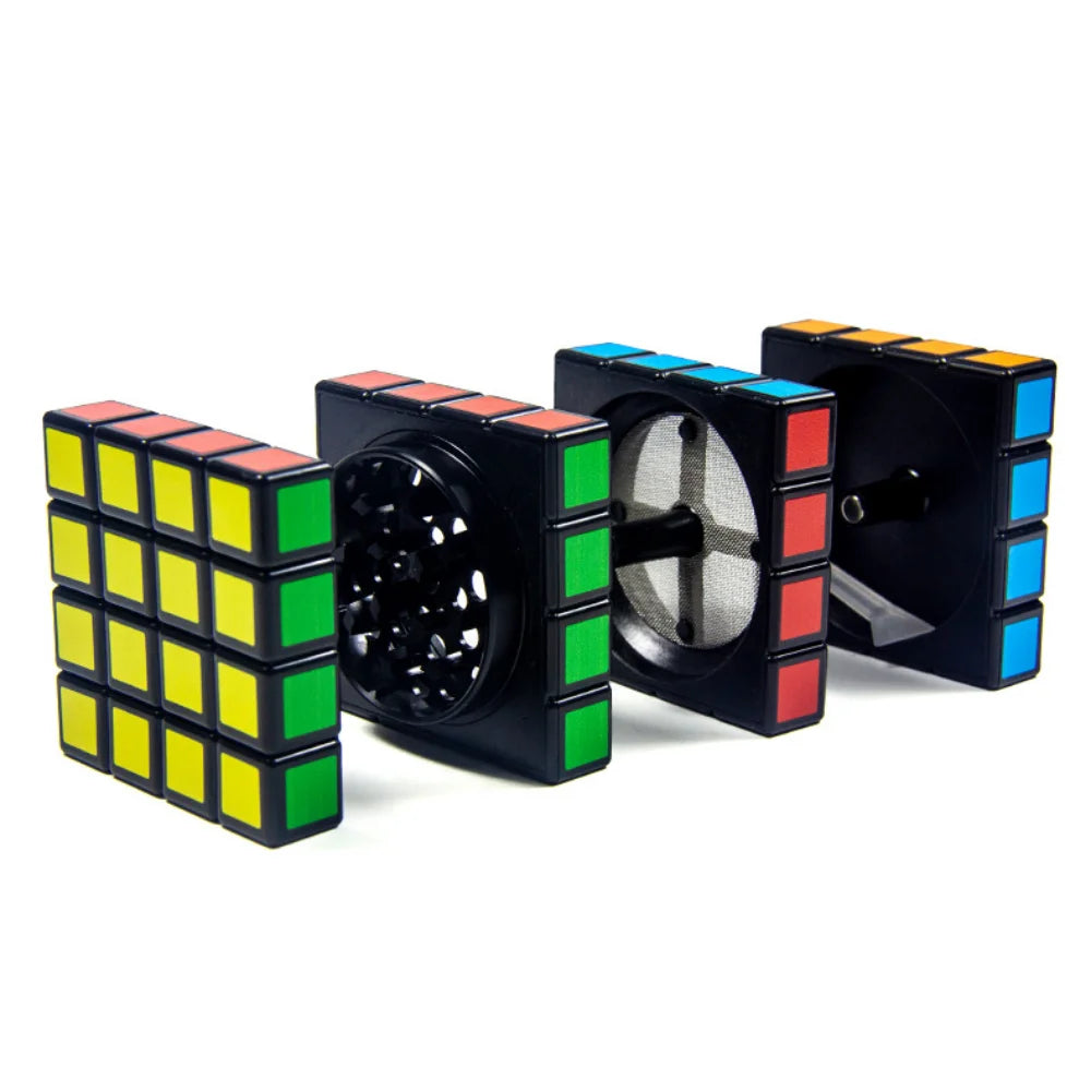 Magnet Magic Cube Four Layers Grinder Multifunctional 1.8Inch Magic Cube Grinder Cigarette Shredder Spice Crusher