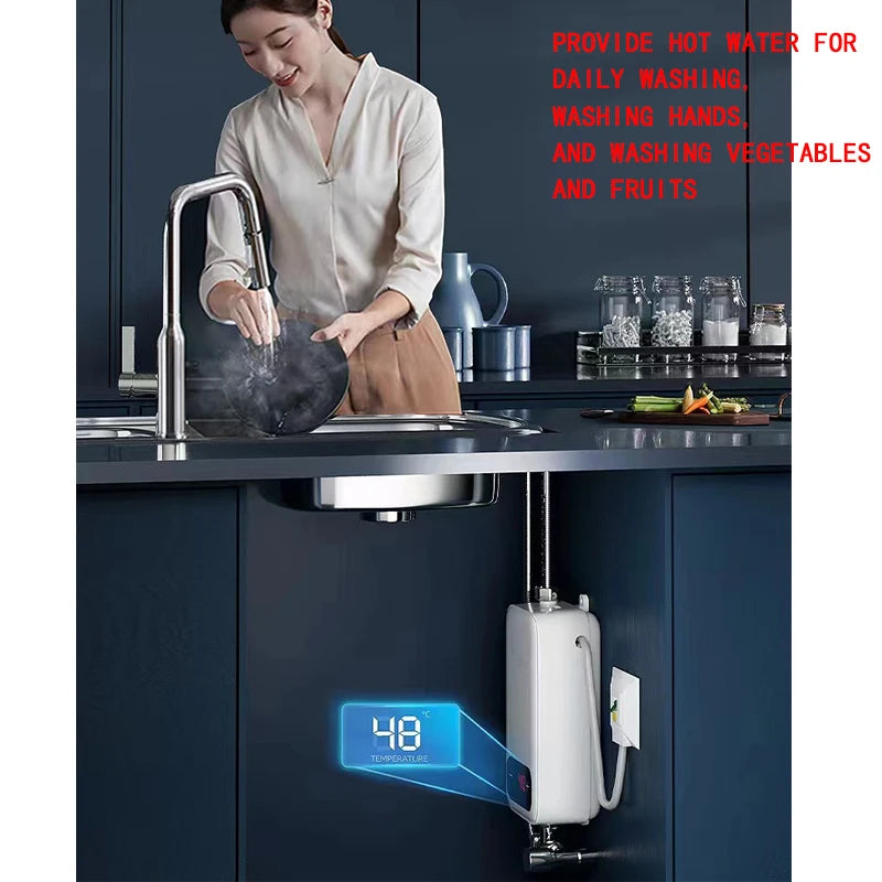 ATWFS Instant Water Heater 220V 4000W Portable Electric Heaters for Bathroom Hot Water Shower and Home Kitchen Heating