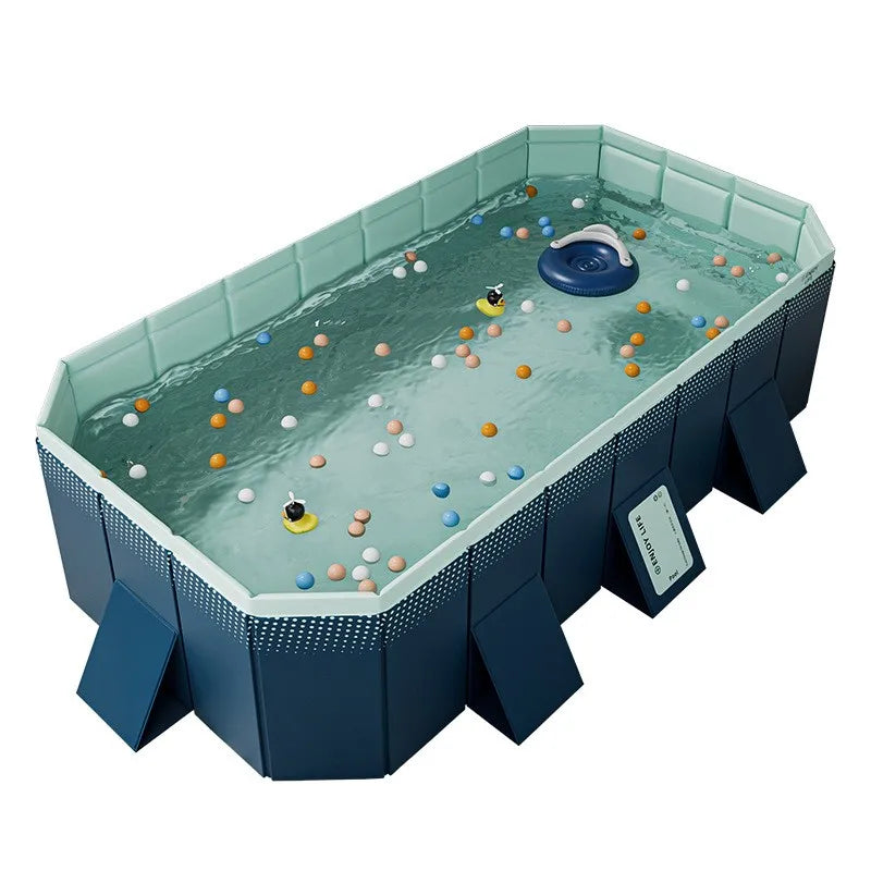 Foldable Pool Swimming Pool For Family Adults Child Collapsible Swimming Pool For Outside Backyard Portable Pet Swimming Pool For 1~8 People Can Connected Water Pump