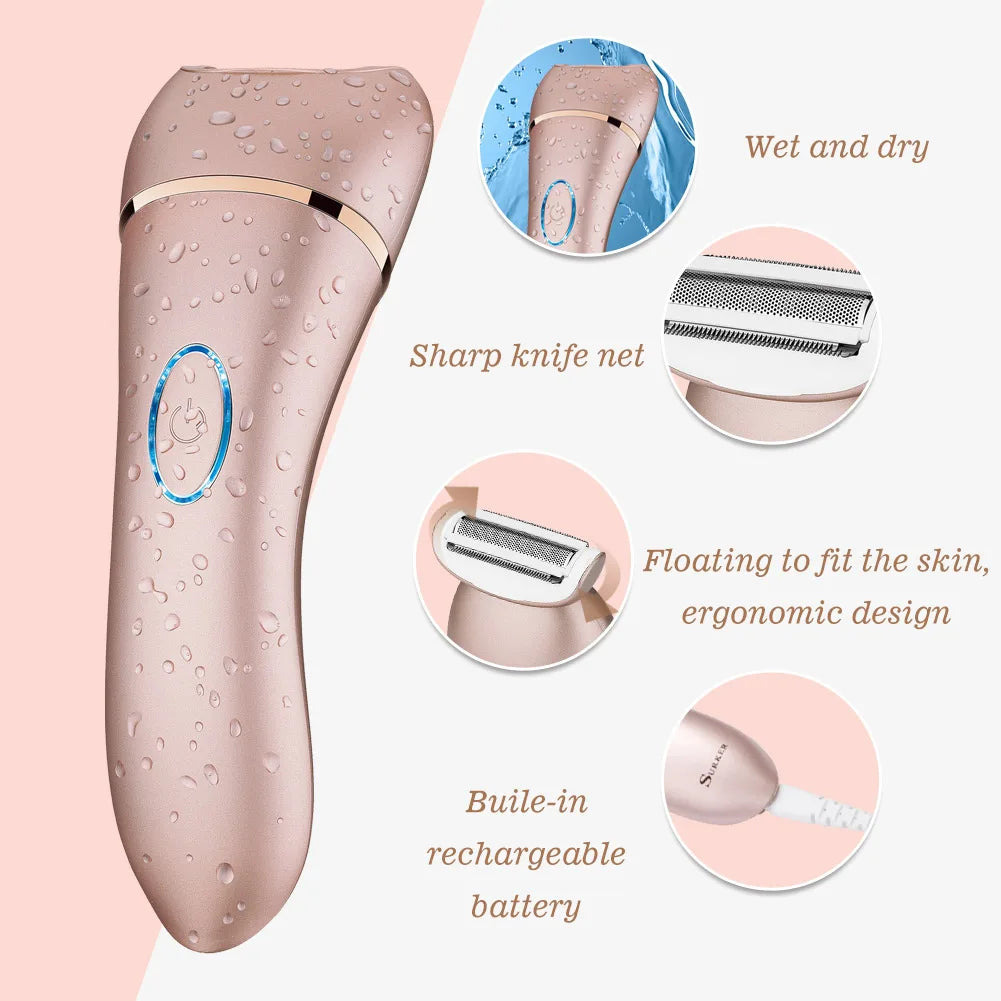 Surker Electric Hair Removal for Women Waterproof Household Hair Epilator Bikini Arm Hair Shaver USB Charging Razor Machine