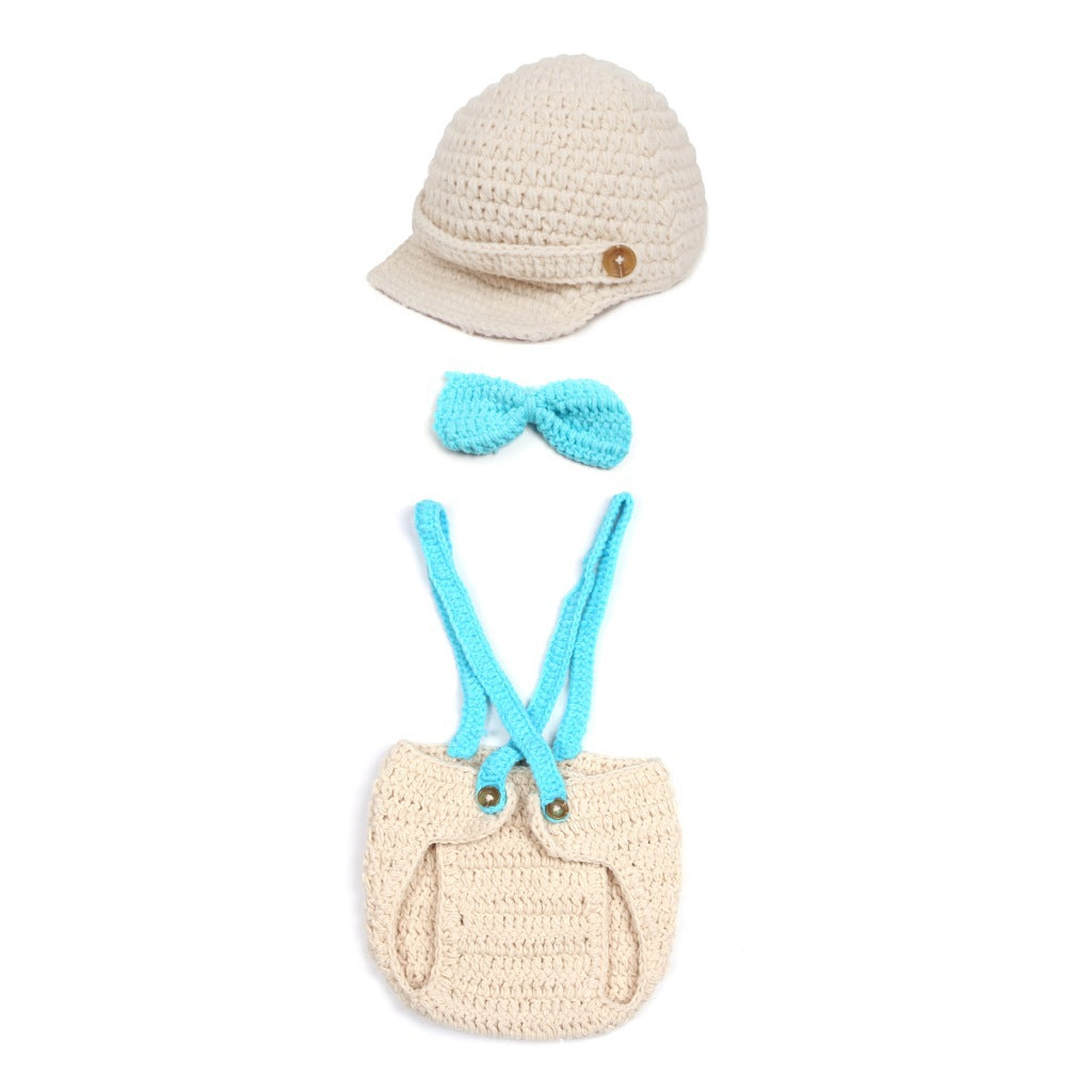 3PCS/set Animal Baby Crochet Newborn Photography Props Handmade Knit Mickey Costume Outfit Baby Chrismas Halloween Gift