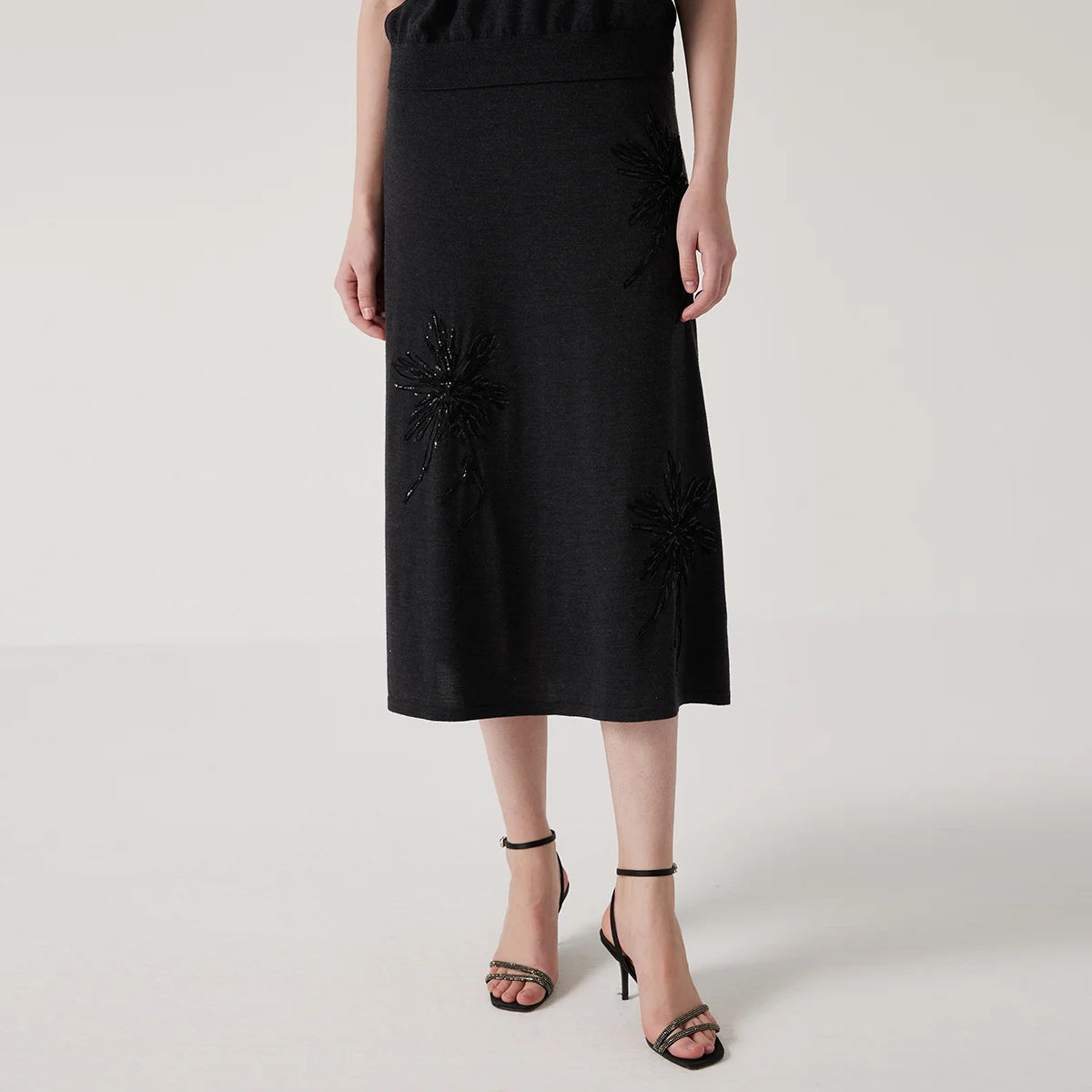 BC1040 Luxurious Clothes Ladies Embroidery Merino Wool Silk Skirts Womens Clothing Elegant Summer